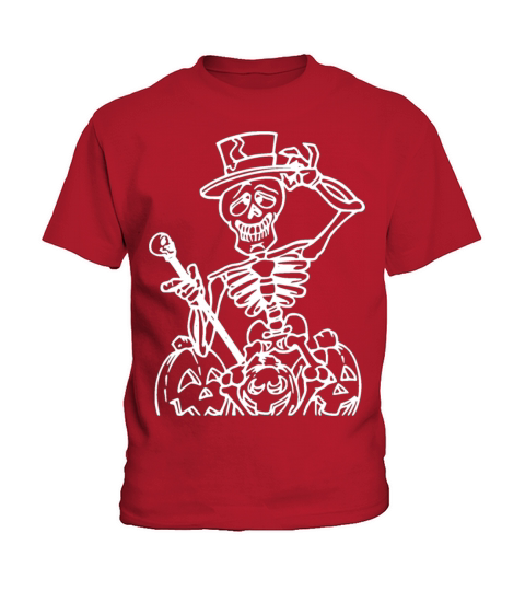 Funny skeleton poses for halloween funny pumpkins Kids T-Shirt