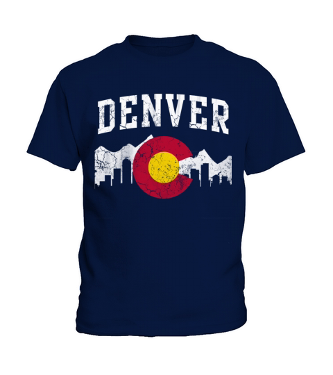 Colorado Flag Skyline Denver Kids T-Shirt