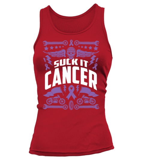 Suck It Cancer Motorcycle Biker Graphic Women's Tank Top