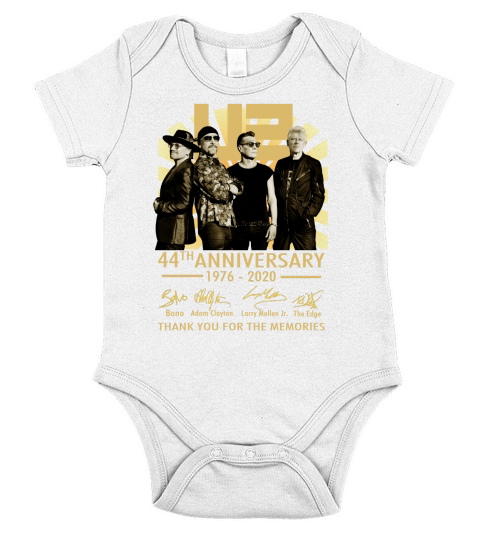U2 44th anniversary 1976 2020 thank you for the memories signatures Short Sleeve Baby One-Piece