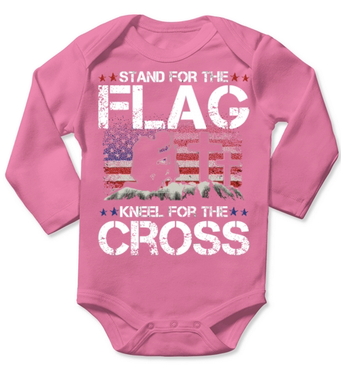 I Stand For The Flag Kneel For The Cross Christian Long Sleeve Baby One-Piece
