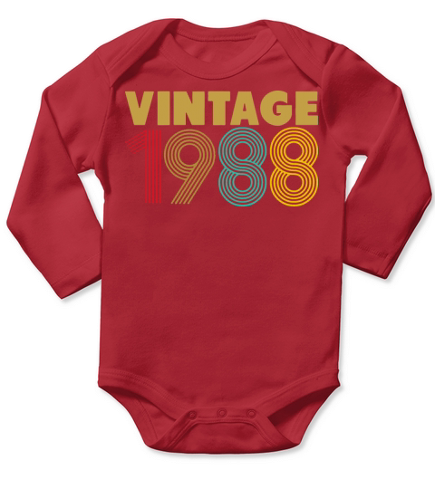30th Birthday Vintage 1988 T Shirt Funny Long Sleeve Baby One-Piece