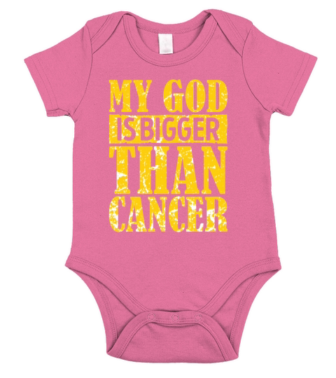 My God Is Bigger Than Cancer Short Sleeve Baby One-Piece