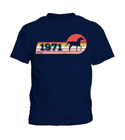 Horses riding Equestrian Vintage 1971 Birthday Kids T-Shirt