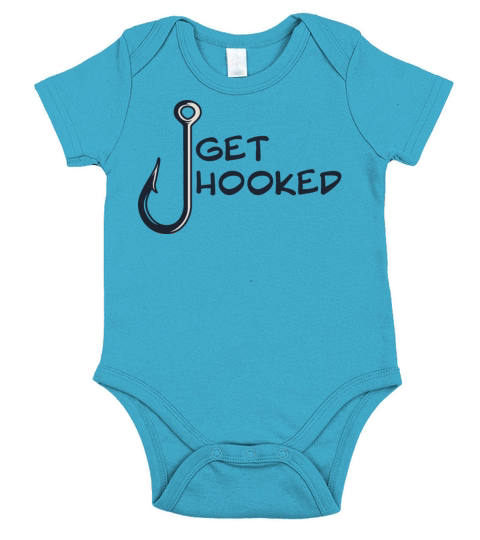 Cool funny get hooked fishing outdoor design gift Short Sleeve Baby One-Piece