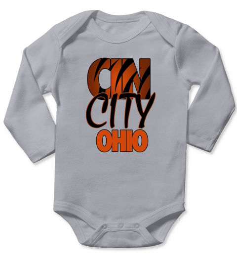 Cincinnati   Cin City Ohio Long Sleeve Baby One-Piece