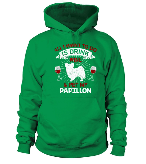 Wine And Pet My Papillon Dog Owner Gift Women's Hoodie