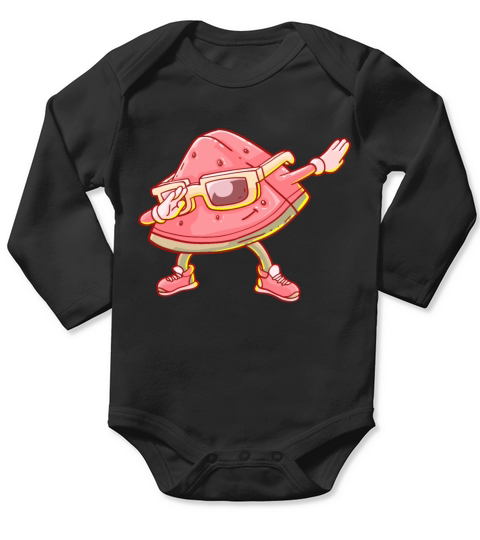 Watermelon Dabbing Kawaii Long Sleeve Baby One-Piece