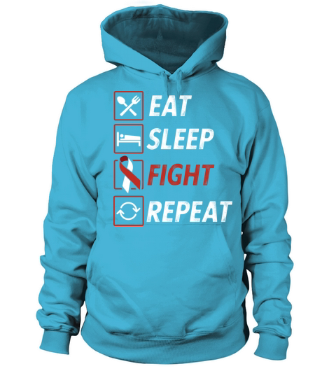 Eat sleep fight repeat ribbon head and neck cancer Women's Hoodie