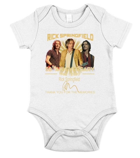Rick Springfield 58th Anniversary 1962-2020 thank you for the memories signature shirth Short Sleeve Baby One-Piece