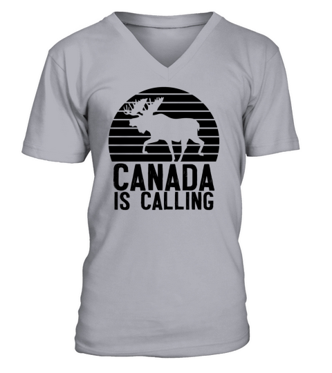Canada is calling gift flag Canadian Men's V-Neck T-shirt