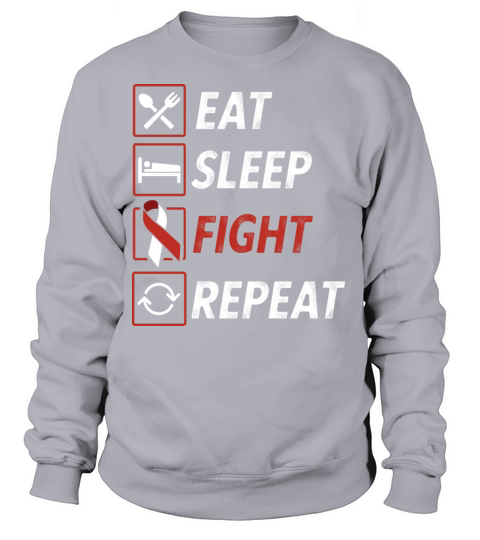 Eat sleep fight repeat ribbon head and neck cancer Women's Sweatshirt