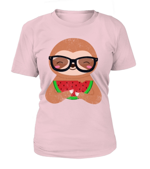 Watermelon Sloth Nerdy Cool Cute Animals Summer Women's T-Shirt
