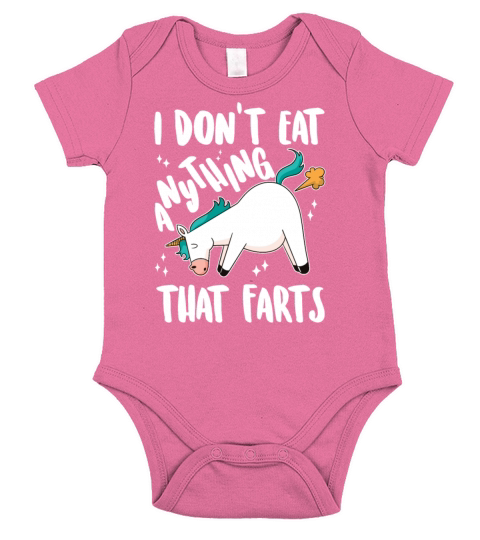 I Dont Eat Anything That Farts - Funny Vegetarian Short Sleeve Baby One-Piece