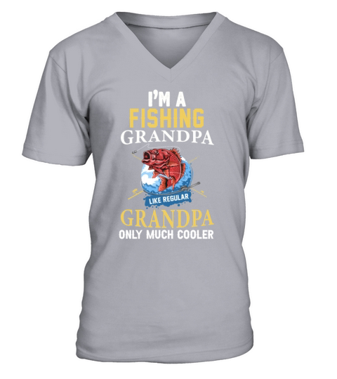 Fisher Grandpa Shirt for Grandpa who likes to fish Men's V-Neck T-shirt