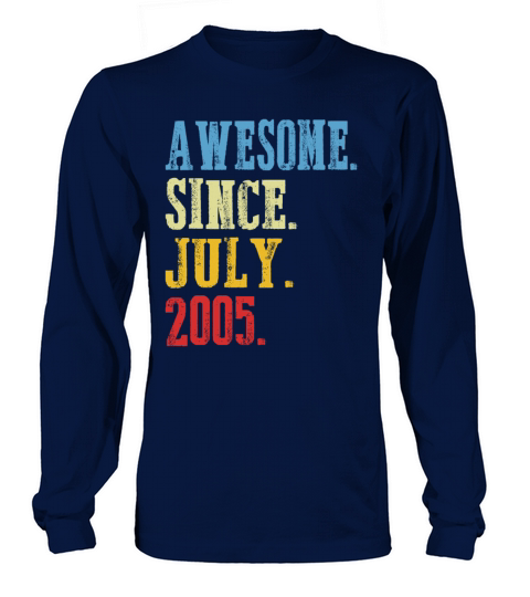 Awesome since July 2005 t shirt 14th Birthday gift Women's Long Sleeve
