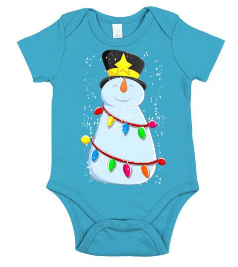 Cute Snowman With Snow Short Sleeve Baby One-Piece