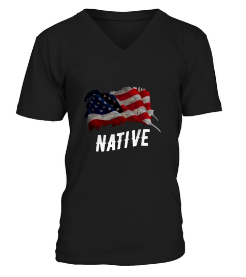 Native American Flag Shirt Cheroke Indian Gift Men's V-Neck T-shirt