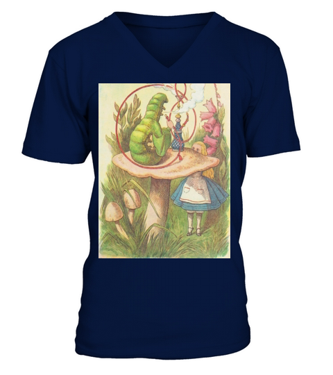 The Hookah Smoking Caterpillar Men's V-Neck T-shirt