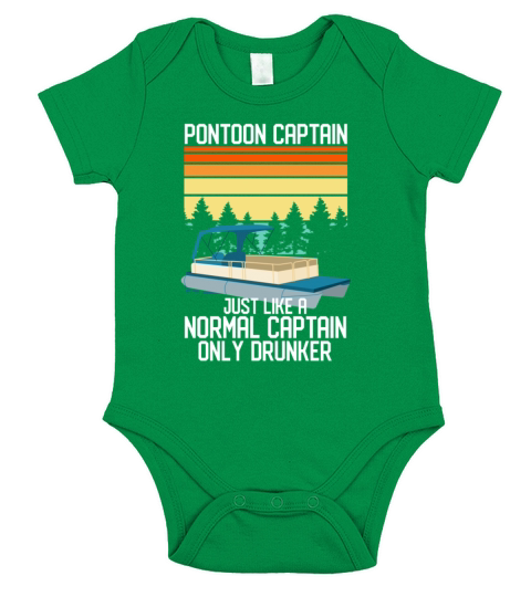Funny Vintage Retro Pontoon Captain Drunker Short Sleeve Baby One-Piece
