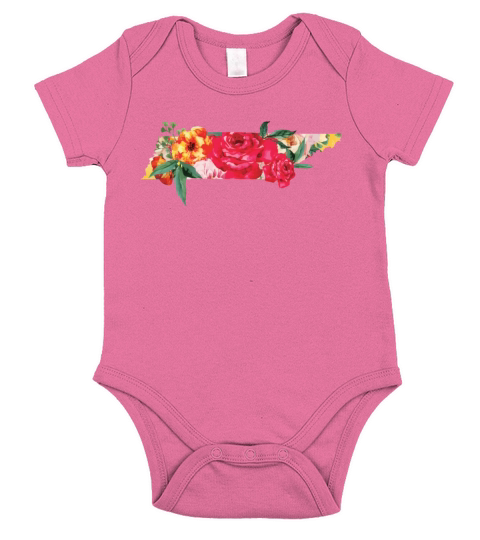 Tennessee Watercolor Flowers Short Sleeve Baby One-Piece