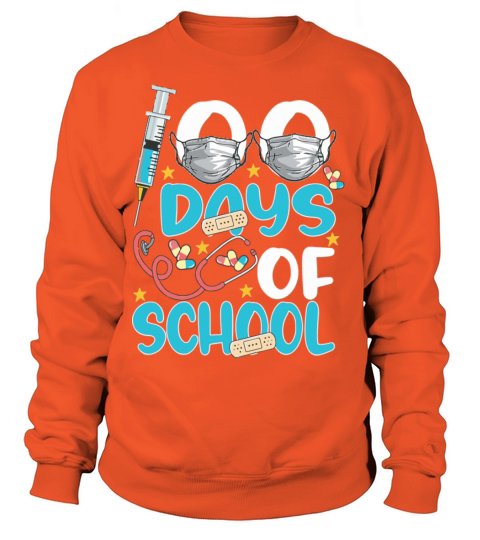 Nurse Happy 100 Days Of School Celebration Adults Women's Sweatshirt