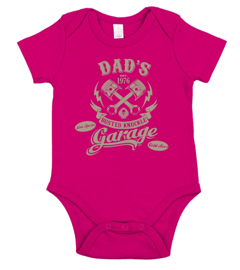 Dads Busted Knuckle Garage Short Sleeve Baby One-Piece