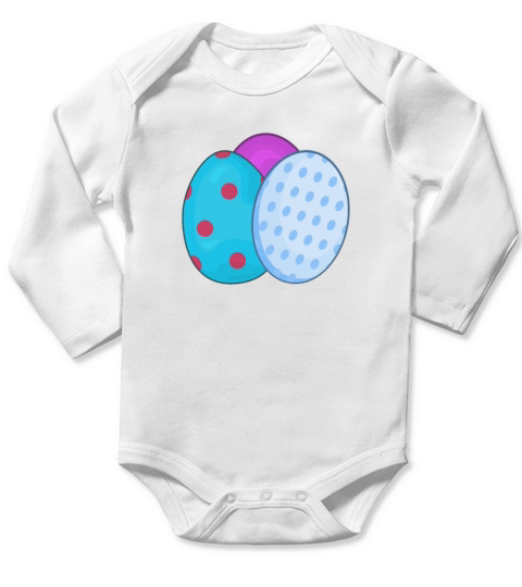 Easter Eggs Long Sleeve Baby One-Piece