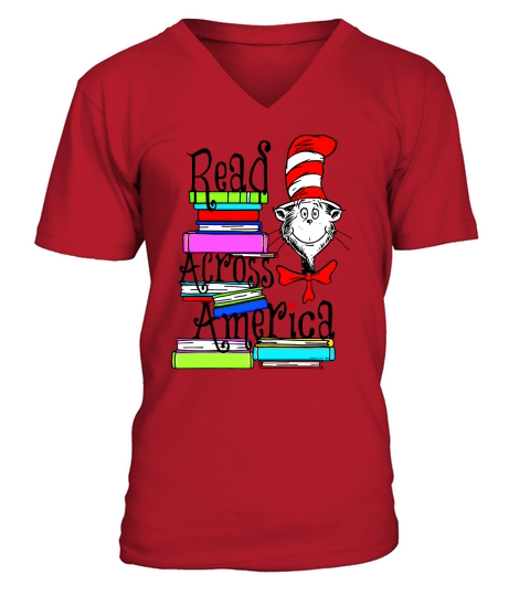 Read Across America Day Dr. Seuss V-Neck T-shirt