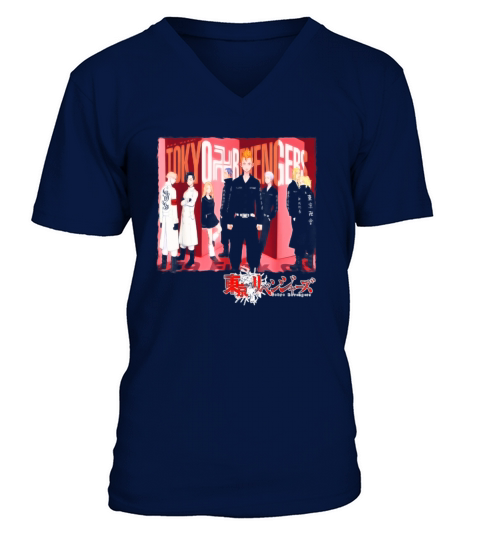 Retro Slayer Demon Anime Graphic Men's V-Neck T-shirt