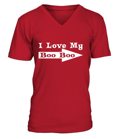 I Love My Boo Boo Couples Boyfriend Girlfriend Engaged V-Neck T-shirt