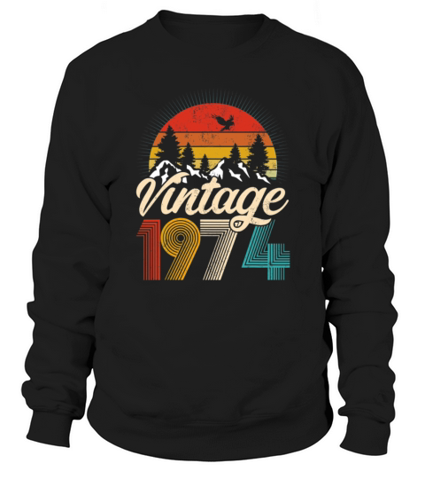 45th Birthday Gifts - Vintage 1974 T Shirt Hiking Men's Sweatshirt