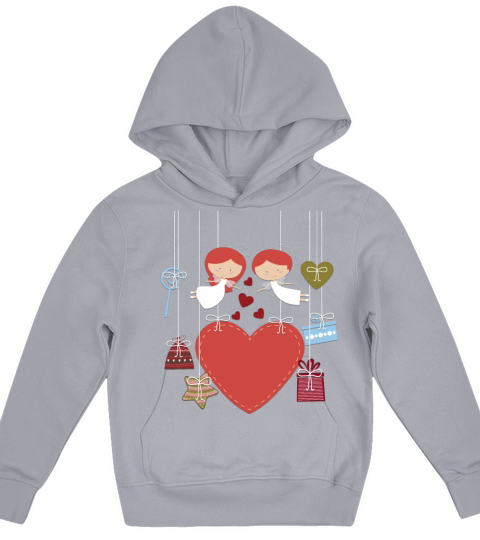 Valentines Day Angels Kids Hoodie