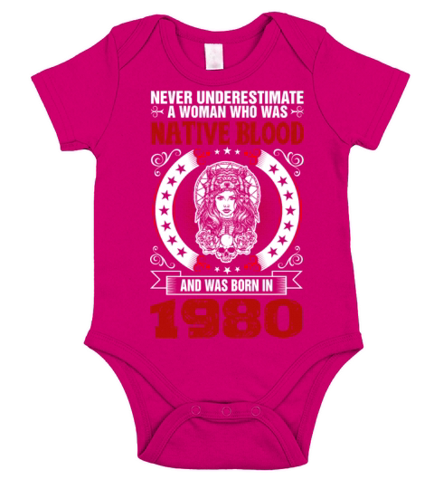 Never Underestimate A Woman Born in 1980 Short Sleeve Baby One-Piece
