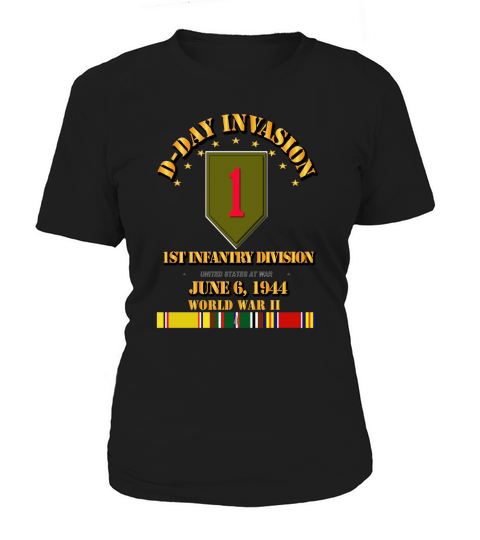 1ST INFANTRY DIV D DAY W SVC RIBBONS Women's T-Shirt