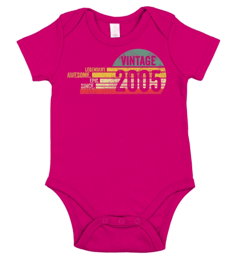 Awesome since 2005 16 Year Old Legendary Short Sleeve Baby One-Piece
