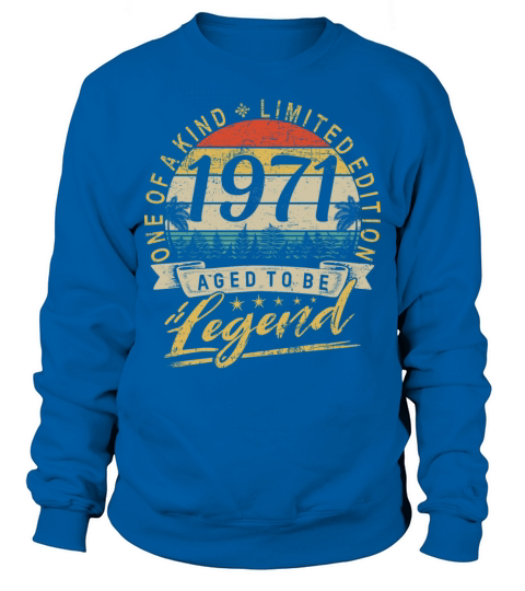 50th birthday vintage 1971 legend retro vintage Men's Sweatshirt