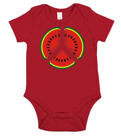 Watermelon Peace Sign Short Sleeve Baby One-Piece