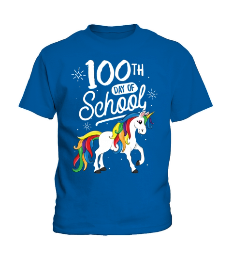 100 Days of School Unicorn TShirt for Girls Kids T-Shirt