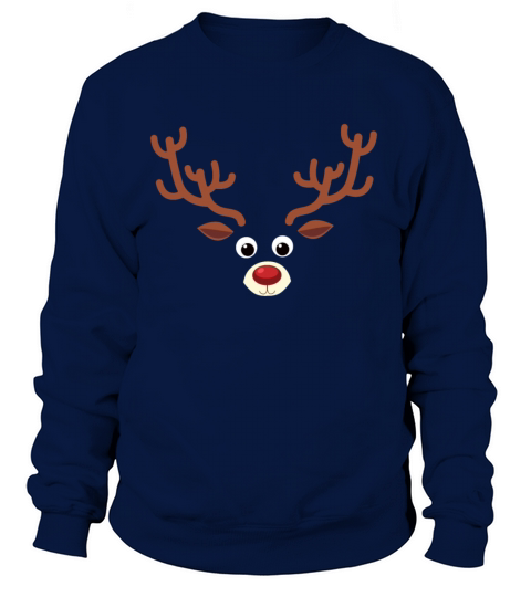 Merry Christmas Reindeer Face - Red Nose Rudolph Reindee Women's Sweatshirt