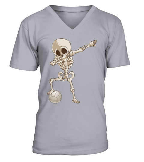 Volleyball Skeleton Dabbing Men's V-Neck T-shirt