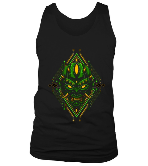 Japanese Ronin demon green with horn Men's Tank Top