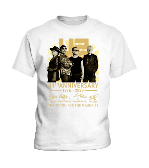 U2 44th anniversary 1976 2020 thank you for the memories signatures Kids T-Shirt