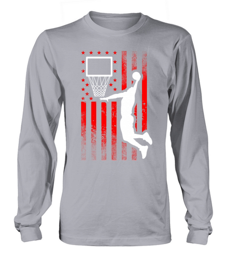 Basketball American Flag Player Shooting Ball Women's Long Sleeve