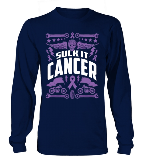 Suck It Cancer Motorcycle Biker Graphic Men's Long Sleeve
