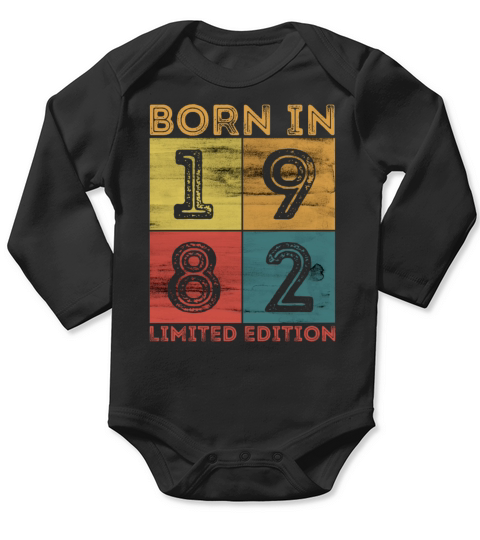 40th Birthday Born In 1982 Limited Edition Vintage Long Sleeve Baby One-Piece