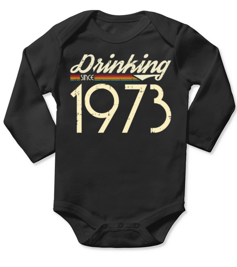 1973 Vintage born in Retro age Birthday gift idea Long Sleeve Baby One-Piece