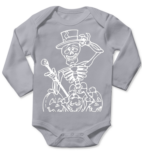 Funny skeleton poses for halloween funny pumpkins Long Sleeve Baby One-Piece