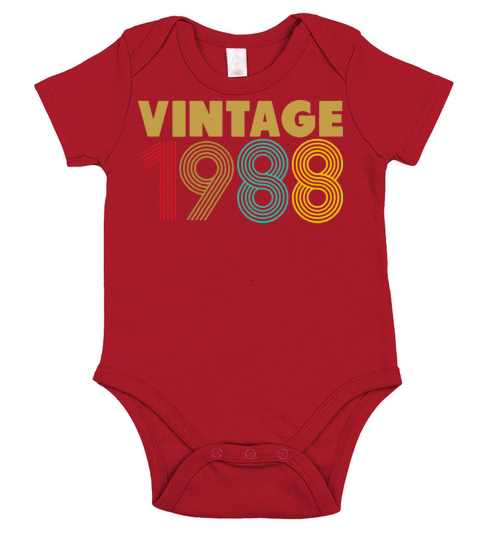 30th Birthday Vintage 1988 T Shirt Funny Short Sleeve Baby One-Piece