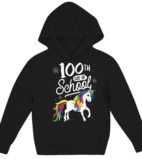 100 Days of School Unicorn TShirt for Girls Kids Hoodie